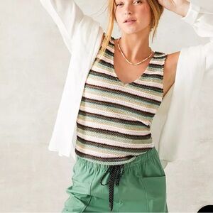 33 Coastal Textured Stripe Tank Top